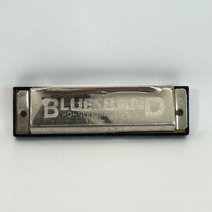 Hohner International Bluesband Harmonica Key of C 10 Hole Diatonic Silver Black
